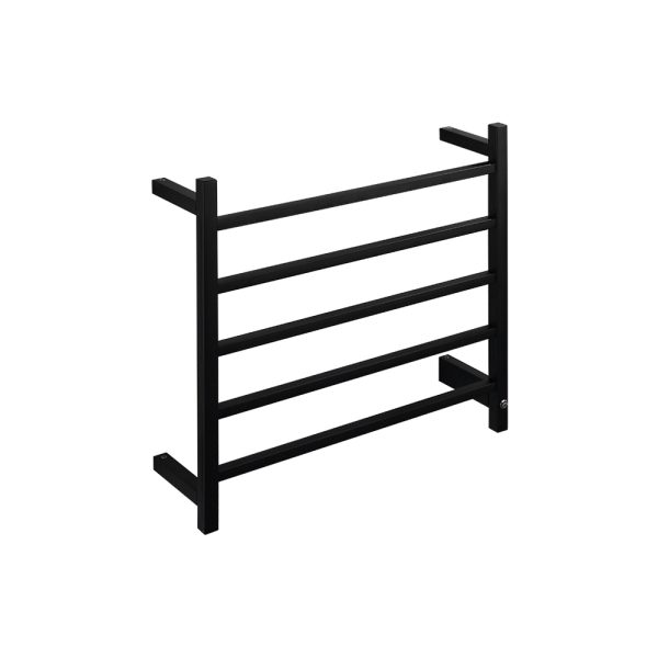 AB305 Black/White Heated Towel Rail | Ultra-Slim Design | 304 Stainless Steel | Carbon Fiber Heating | Wall Mounted | For Small Bathrooms