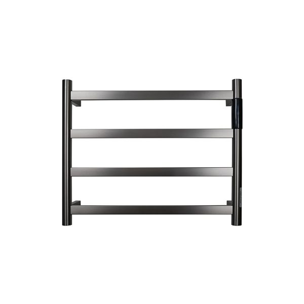 AB330 Small Heated Towel Rail | Electric Towel Rack | 304 Stainless Steel | Carbon Fiber Heating | Wall Mounted | Smart Control | Grey